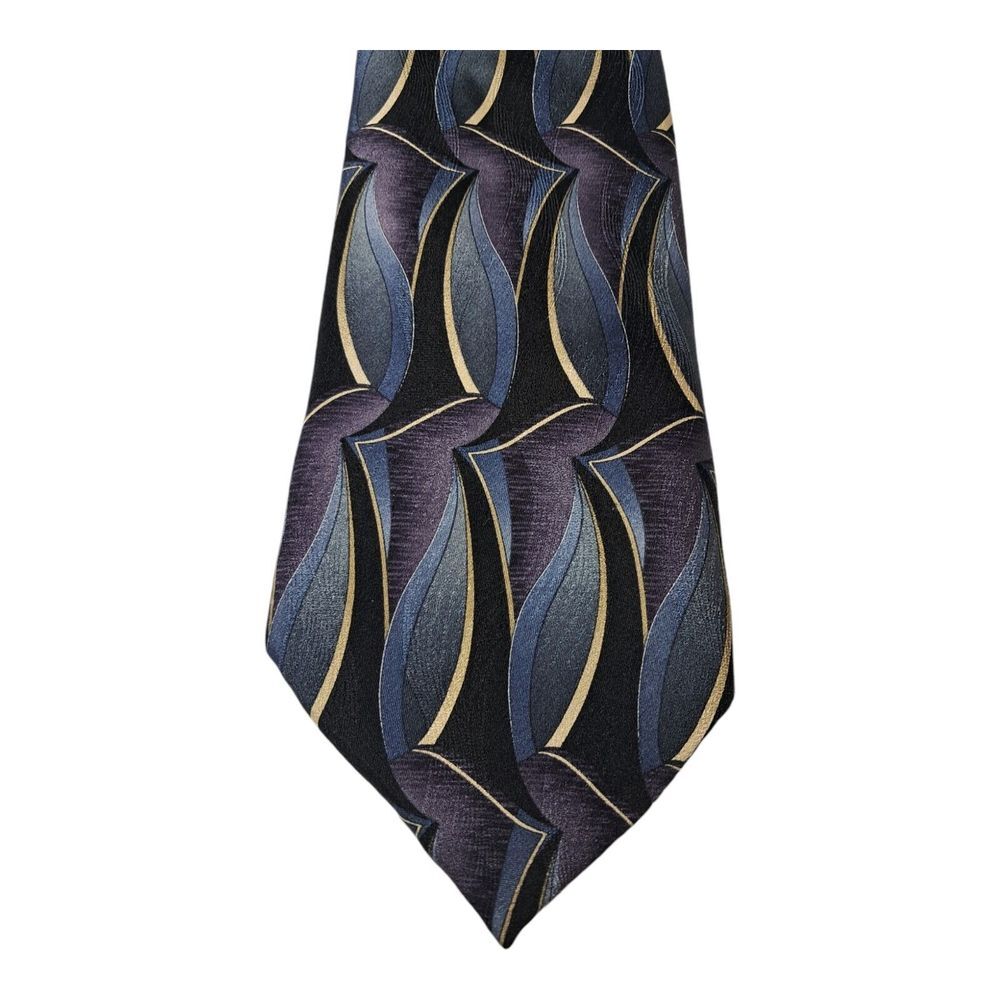 Vintage Essante Men's Tie Geometric Imported Silk 3.5 x 60 Classic Workwear USA‎